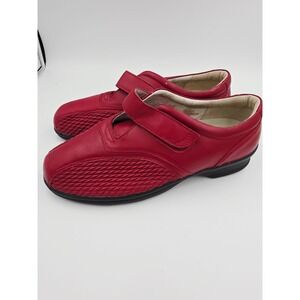 Propet Women's Sneakers Casual LEATHER Walking Comfort Shoes Tab  Red 8.5 W D